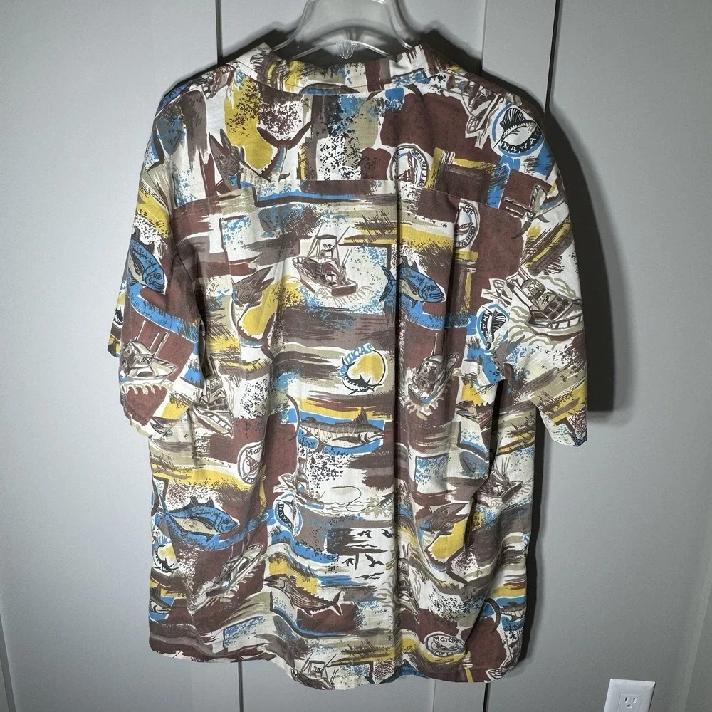 KONA COAST Hawaiian Shirt Fish Print Made In Hawaii Men's Size XXL Button Up - Picture 5 of 5
